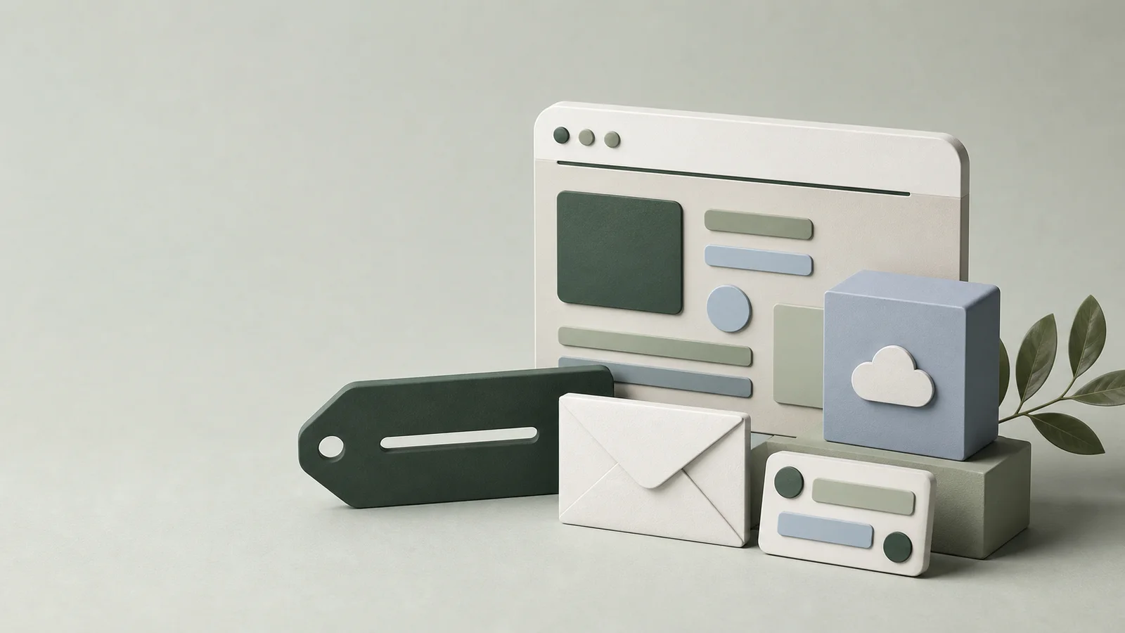 A coordinated workspace represented by website, domain, email and cloud storage objects